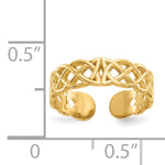 Gold Polished Celtic Toe Ring - 14k Yellow Gold