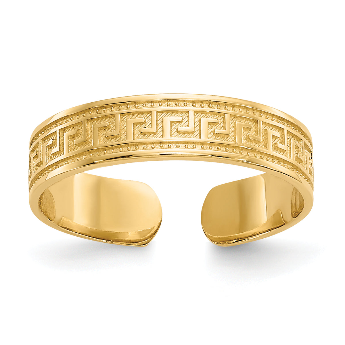 14k Yellow Gold Polished Greek Key Toe Ring