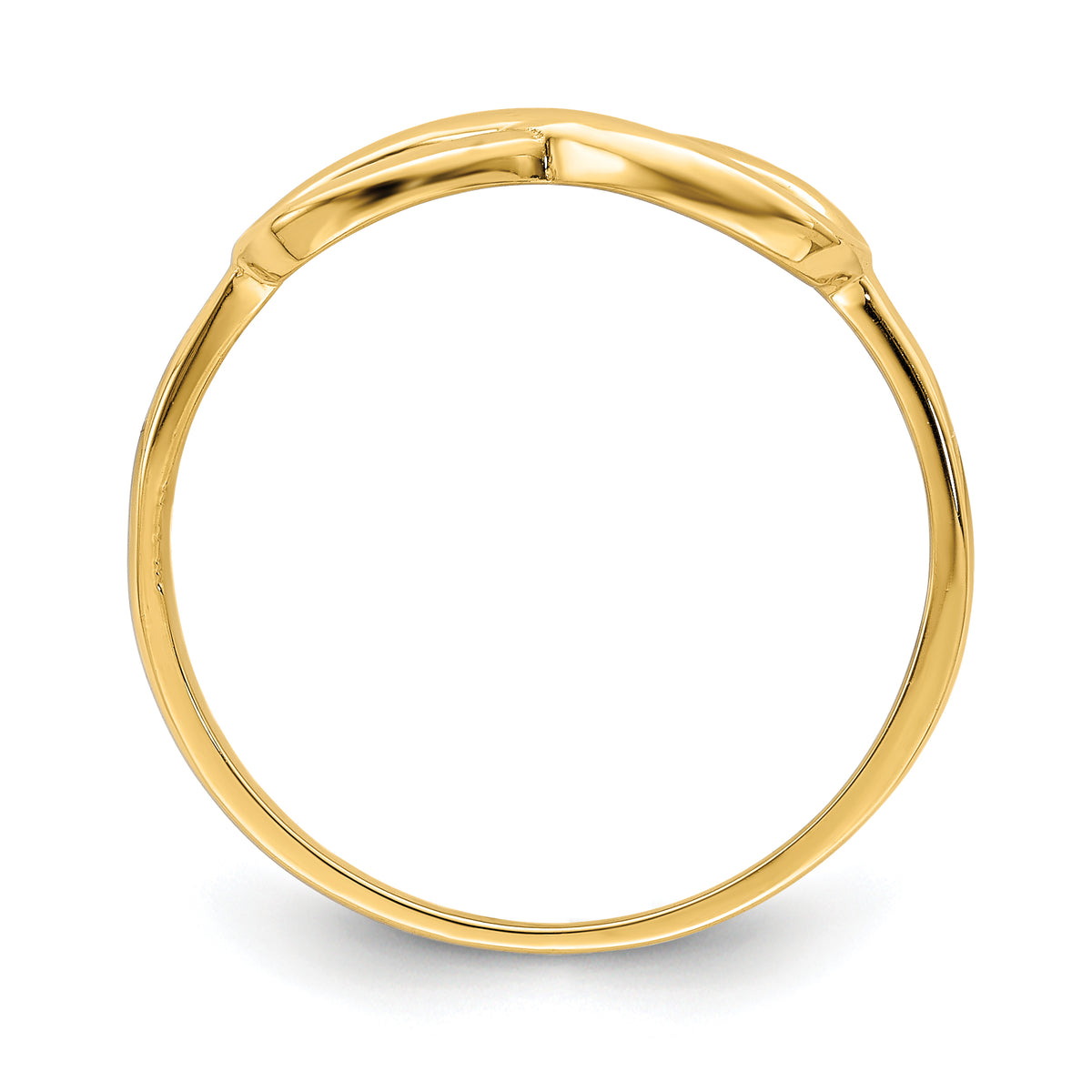 14k Yellow Gold Polished Infinity Ring, view 2