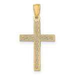 14k Yellow Gold Filigree Cross Pendant, 29 x 14 mm, view 3