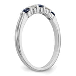 14k White Gold 1/10 carat Diamond and Blue Sapphire Band