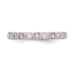 Gemstone and Diamond Ring - 10k White Gold / Pink Sapphire (Colors)