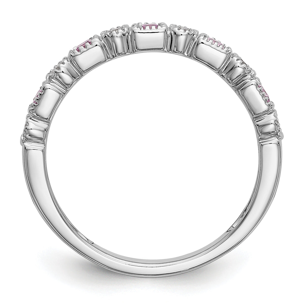 Gemstone and Diamond Ring - 14k White Gold / Pink Sapphire (Colors)