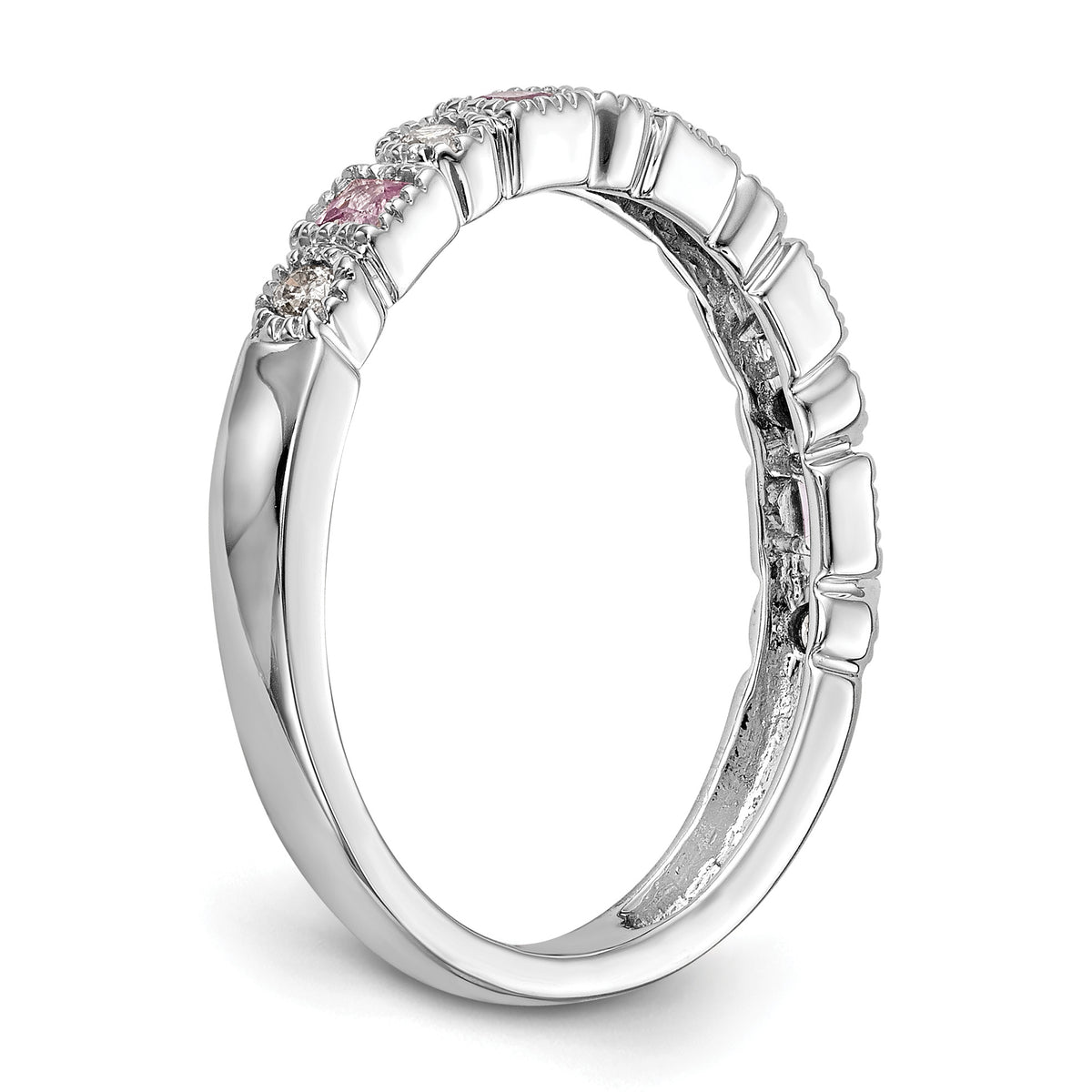 Gemstone and Diamond Ring - 14k White Gold / Pink Sapphire (Colors)