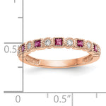 Gemstone and Diamond Ring - 14k Rose Gold / Red Ruby