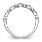 Gemstone and Diamond Ring - 14k White Gold / Red Ruby