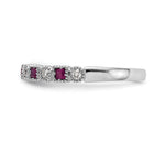 Gemstone and Diamond Ring - 14k White Gold / Red Ruby