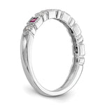 Gemstone and Diamond Ring - 14k White Gold / Red Ruby
