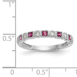 Gemstone and Diamond Ring - 14k White Gold / Red Ruby