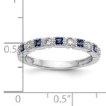 Gemstone and Diamond Ring - 10k White Gold / Blue Sapphire