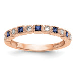 Gemstone and Diamond Ring - 14k Rose Gold / Blue Sapphire