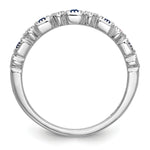 Gemstone and Diamond Ring - 14k White Gold / Blue Sapphire
