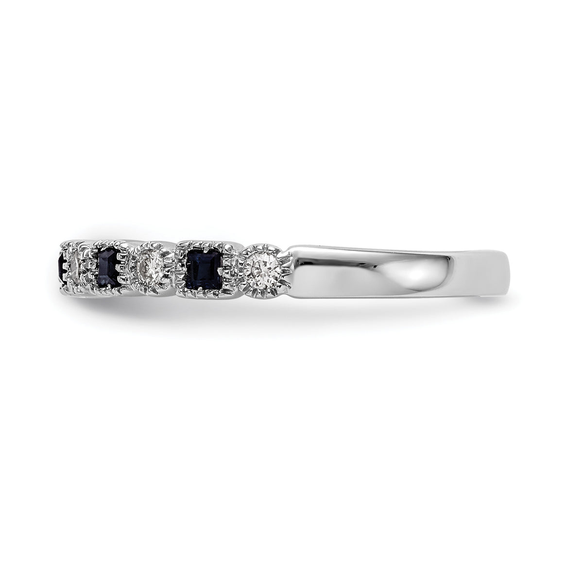 Gemstone and Diamond Ring - 14k White Gold / Blue Sapphire