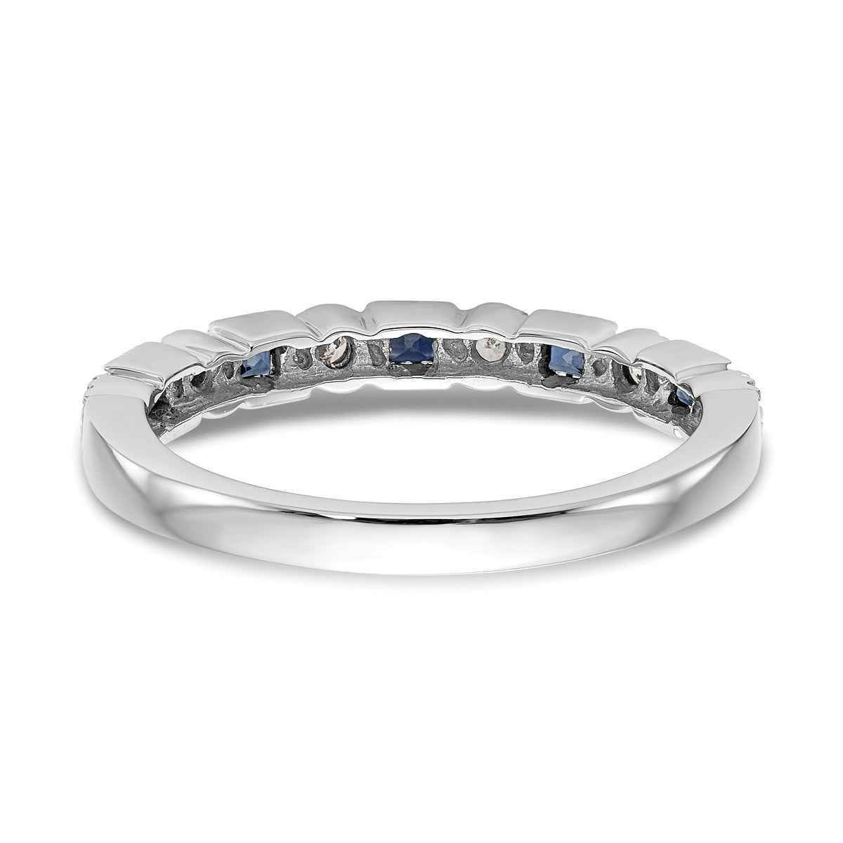 Gemstone and Diamond Ring - 14k White Gold / Blue Sapphire