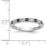 Gemstone and Diamond Ring - 14k White Gold / Blue Sapphire