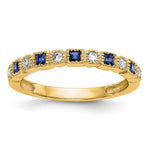 Gemstone and Diamond Ring - 14k Yellow Gold / Blue Sapphire