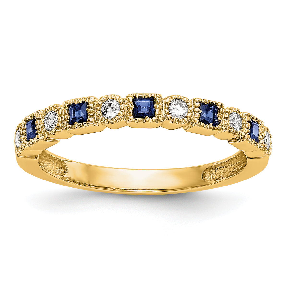 Gemstone and Diamond Ring - 14k Yellow Gold / Blue Sapphire