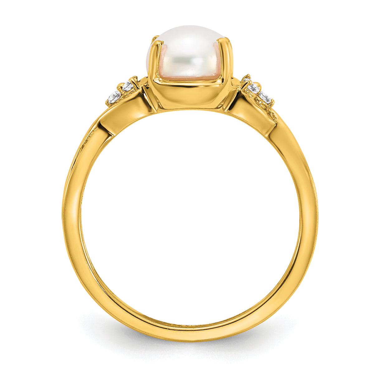 Gemstone & Diamond Ring - 14k Yellow Gold / Pearl