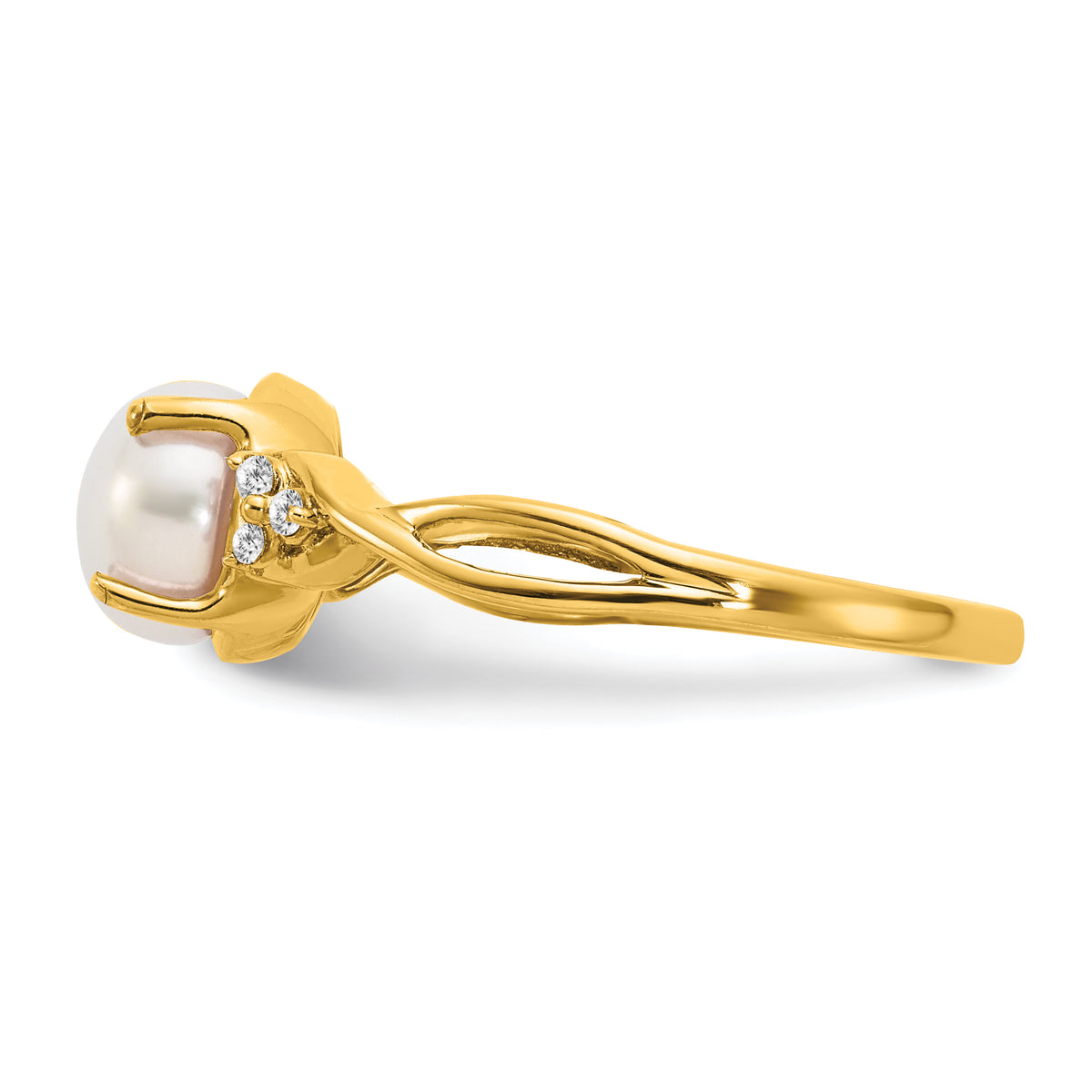 Gemstone & Diamond Ring - 14k Yellow Gold / Pearl