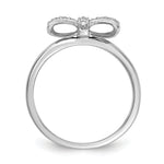 14k White Gold 1/15 carat Diamond Bow Ring