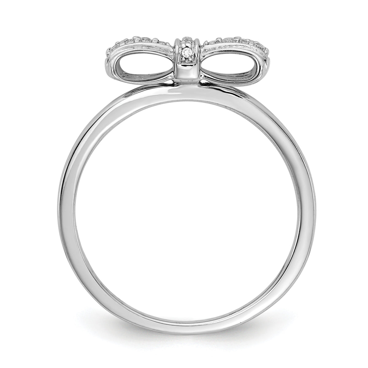 14k White Gold 1/15 carat Diamond Bow Ring
