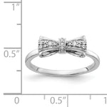 14k White Gold 1/15 carat Diamond Bow Ring