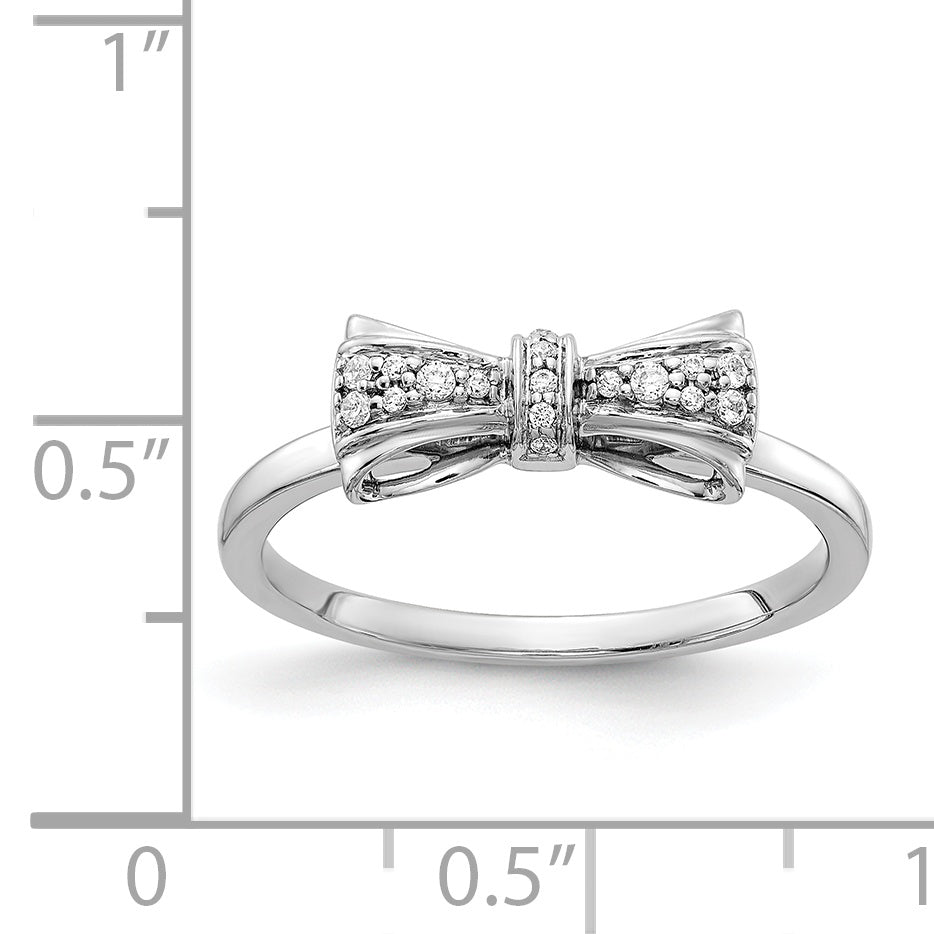 14k White Gold 1/15 carat Diamond Bow Ring