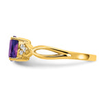 Gemstone & Diamond Ring - 10k Yellow Gold / Amethyst