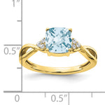 Gemstone & Diamond Ring - 10k Yellow Gold / Aquamarine