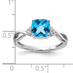 Gemstone & Diamond Ring - 14k White Gold / Sky Blue Topaz