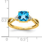 Gemstone & Diamond Ring - 14k Yellow Gold / Swiss Blue Topaz