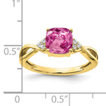 Gemstone & Diamond Ring - 10k Yellow Gold / Sapphire (Colors), Lab Created