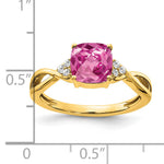 Gemstone & Diamond Ring - 14k Yellow Gold / Sapphire (Colors), Lab Created