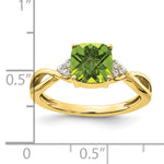 Gemstone & Diamond Ring - 10k Yellow Gold / Peridot