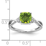 Gemstone & Diamond Ring - 14k White Gold / Peridot
