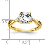 Gemstone & Diamond Ring - 10k Yellow Gold / White Topaz
