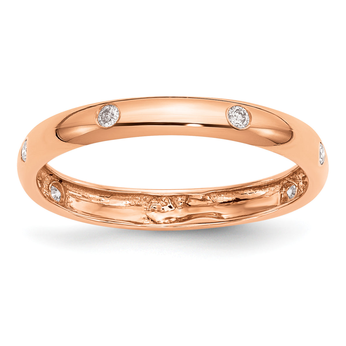 6-Stone Diamond or Gemstone Band - 14k Rose Gold / White Diamond