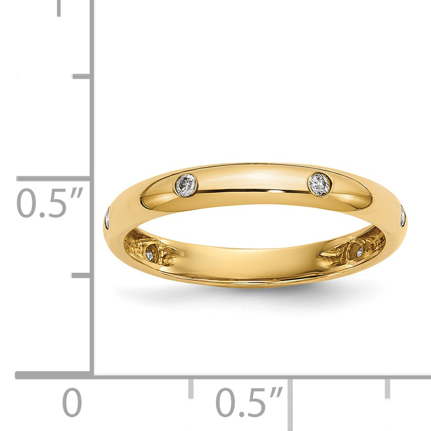 6-Stone Diamond or Gemstone Band - 14k Yellow Gold / White Diamond