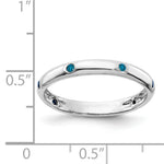 6-Stone Diamond or Gemstone Band - 14k White Gold / Blue Diamond