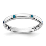 6-Stone Diamond or Gemstone Band - 14k White Gold / Blue Diamond