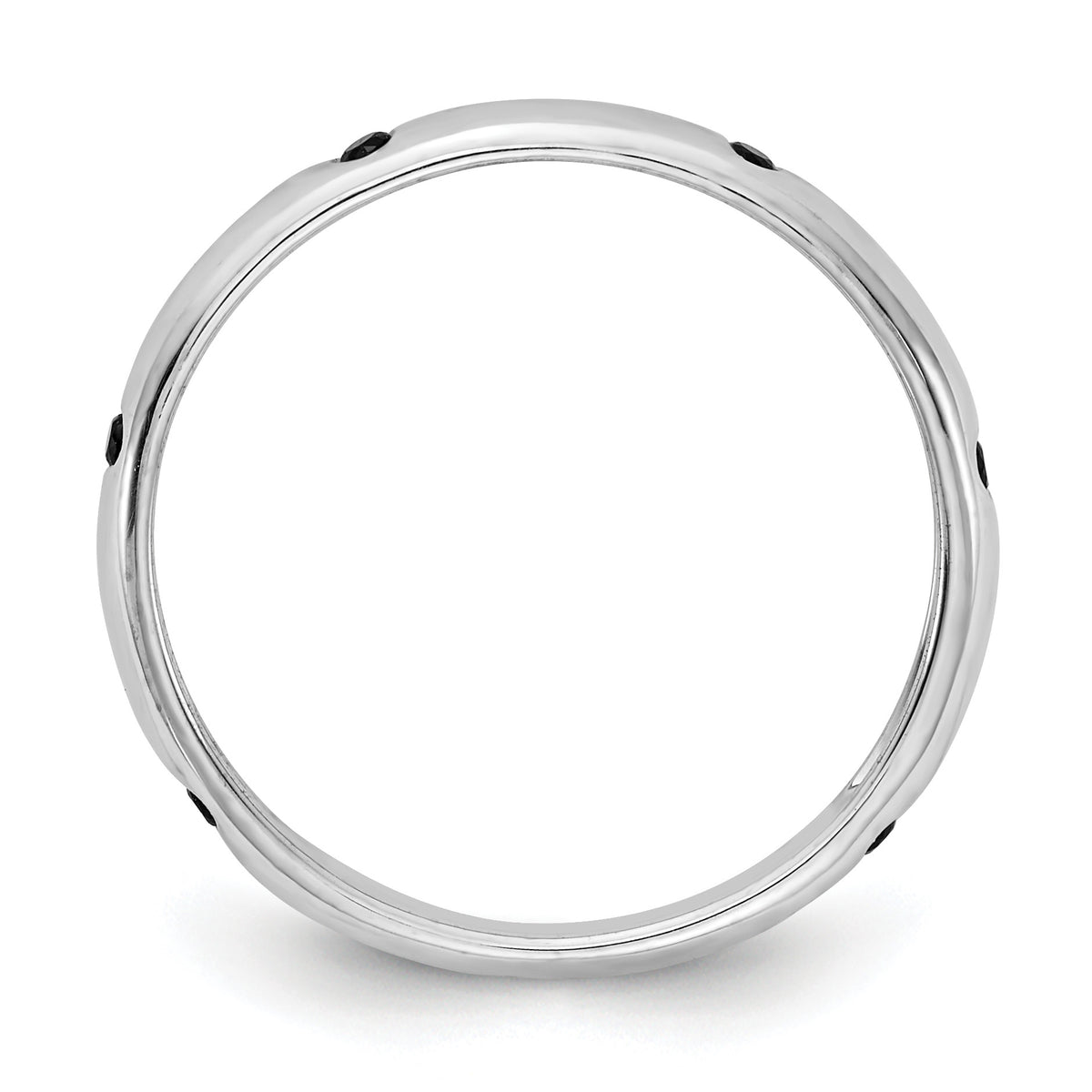 6-Stone Diamond or Gemstone Band - 14k White Gold / Black Diamond