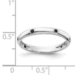 6-Stone Diamond or Gemstone Band - 14k White Gold / Black Diamond