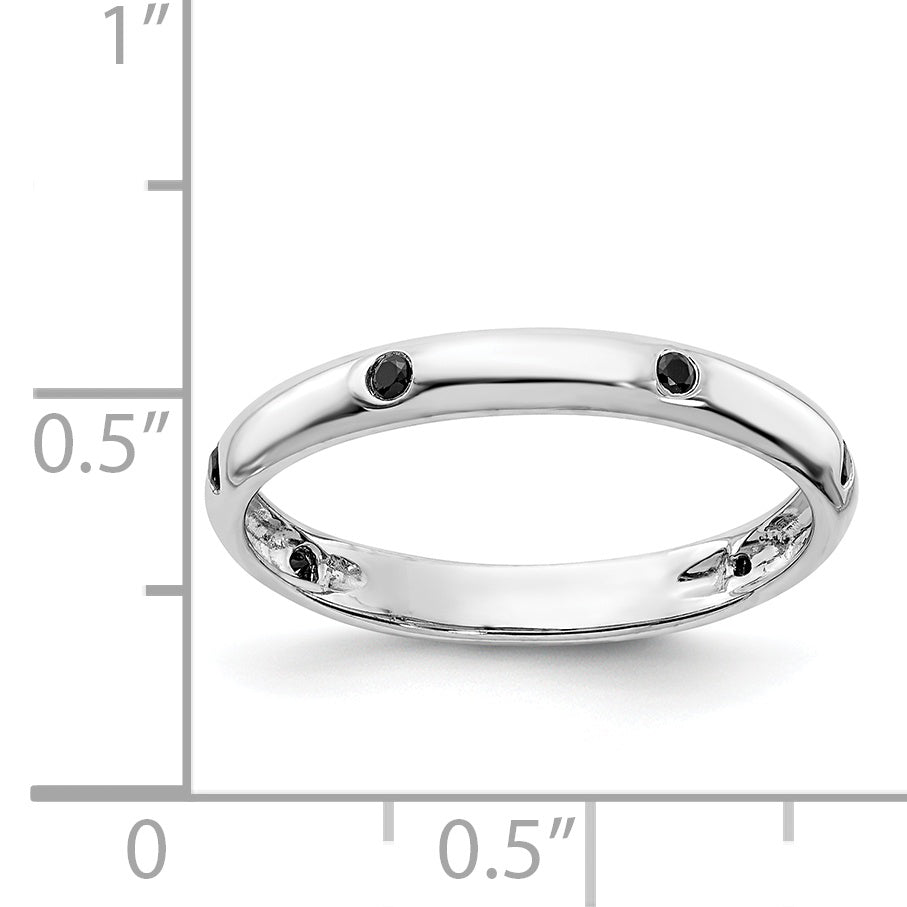 6-Stone Diamond or Gemstone Band - 14k White Gold / Black Diamond