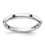 6-Stone Diamond or Gemstone Band - 14k White Gold / Black Diamond
