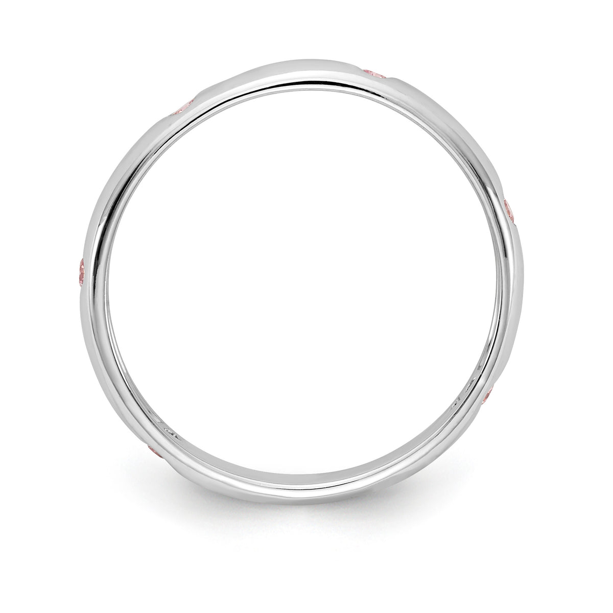6-Stone Diamond or Gemstone Band - 14k White Gold / Pink Sapphire (Colors)