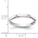 6-Stone Diamond or Gemstone Band - 14k White Gold / Pink Sapphire (Colors)