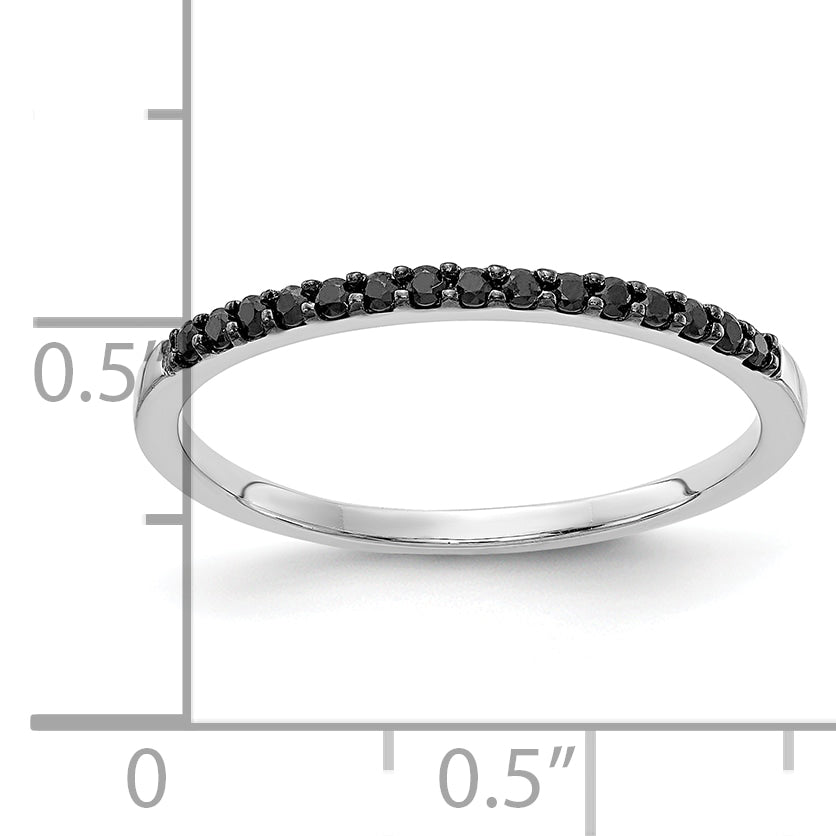 Diamond or Gemstone Band - 10k White Gold / Black Diamond