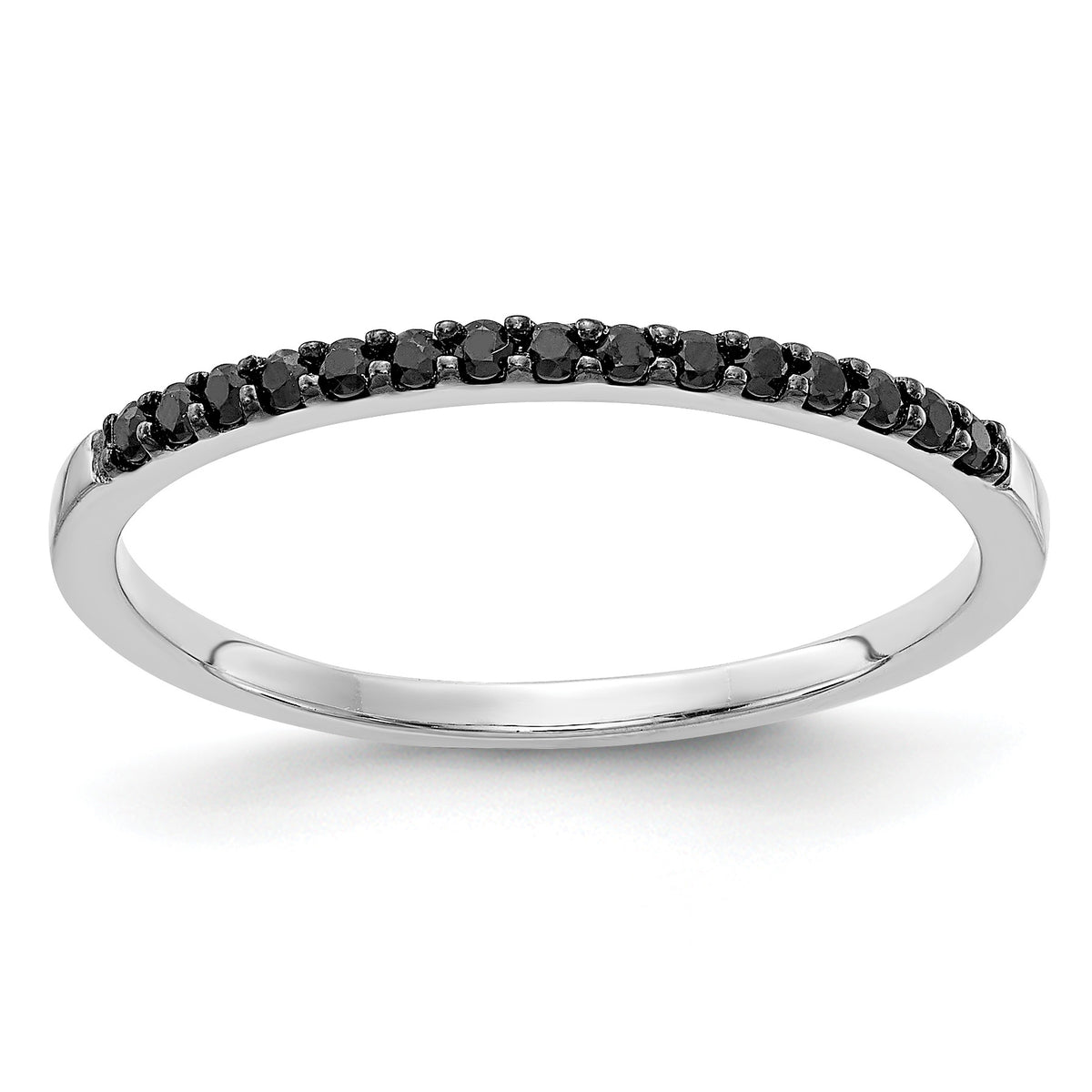 Diamond or Gemstone Band - 10k White Gold / Black Diamond