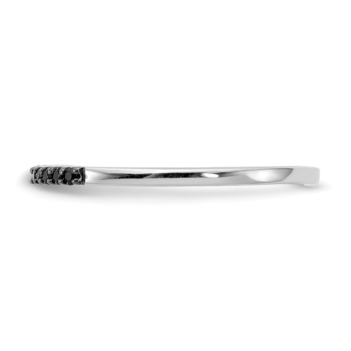 Diamond or Gemstone Band - 14k White Gold / Black Diamond