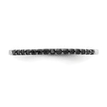 Diamond or Gemstone Band - 14k White Gold / Black Diamond
